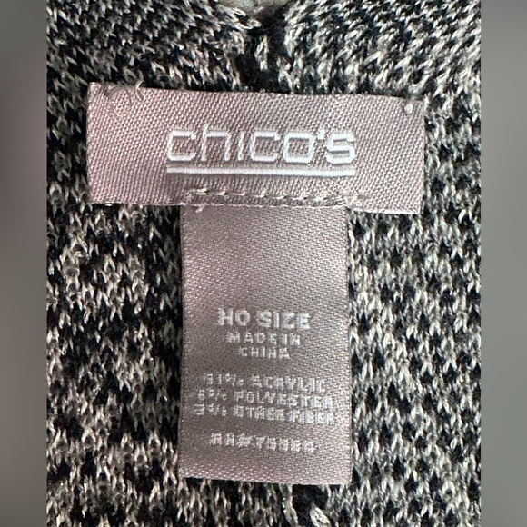 🧣 Chico's Sparkle Plaid Black and Silver Reversible Wrap ✨ - Picture 6 of 9